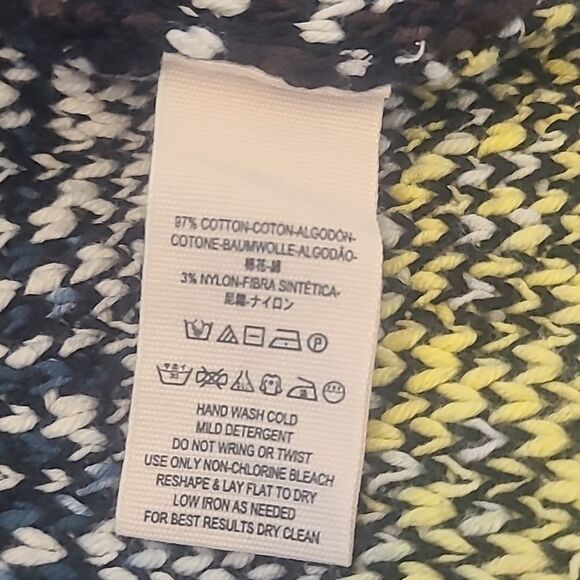 Free People Think Twice Printed Cardigan Black Pink Green Yellow Size M - Picture 12 of 13